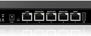 UTT ER840G 4 WAN Ports Internet Router with 4 Gigabit WAN Ports, Wired VPN Router with Load Balance & Failover, IPSec and PPTP VPN, Access Control, for Home and Small Business
