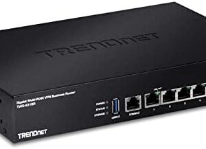 TRENDnet Gigabit Multi-WAN VPN Business Router, TWG-431BR, 5 x Gigabit Ports, 1 x Console Port, QoS, Inter-VLAN Routing, Dynamic Routing, Load-Balancing, High Availability, Online Firmware Updates