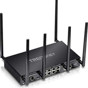 TRENDnet AC3000 Tri-Band Wireless Gigabit Dual-WAN VPN SMB Router, MU-MIMO, Wave 2,Internet Router, Whole Office-Home Wifi, Pre-Encrypted Wireless, QoS,Inter-VLAN Routing, Black, TEW-829DRU