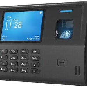 ANVIZ Time Clocks for Small Business Employees - CX3 Fingerprint Biometric Clock in and out Machine - No Software Required, Right out of The box, Finger + RFID + Pin Punching