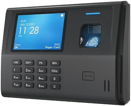 ANVIZ Time Clocks for Small Business Employees - CX3 Fingerprint Biometric Clock in and out Machine - No Software Required, Right out of The box, Finger + RFID + Pin Punching