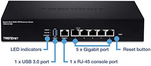 TRENDnet Gigabit Multi-WAN VPN Business Router, TWG-431BR, 5 x Gigabit Ports, 1 x Console Port, QoS, Inter-VLAN Routing, Dynamic Routing, Load-Balancing, High Availability, Online Firmware Updates - Image 2