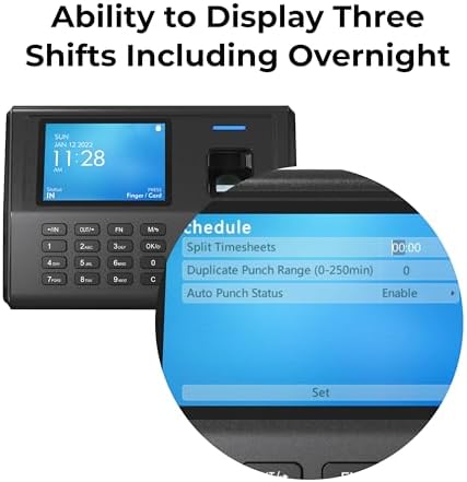 ANVIZ Time Clocks for Small Business Employees - CX3 Fingerprint Biometric Clock in and out Machine - No Software Required, Right out of The box, Finger + RFID + Pin Punching - Image 5
